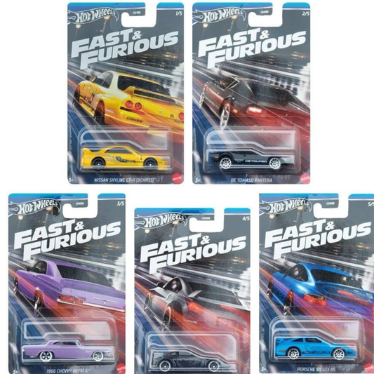 Hot Wheels Silver Series Fast and Furious Street Racing Basicos Serie Completa HNR88-979G
