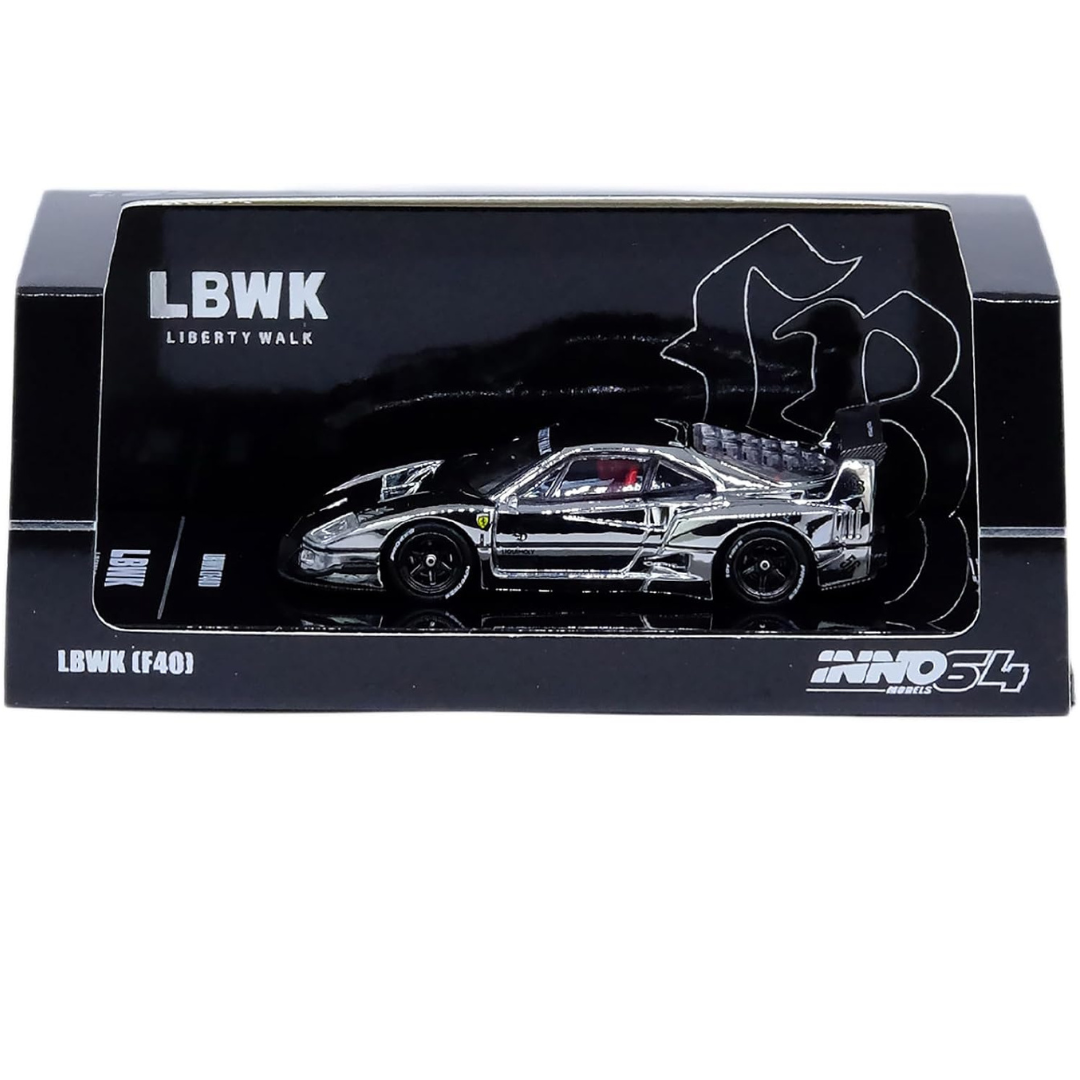 Inno64 Ferrari F40 LBWK F40 Plateado Cromado 1.64