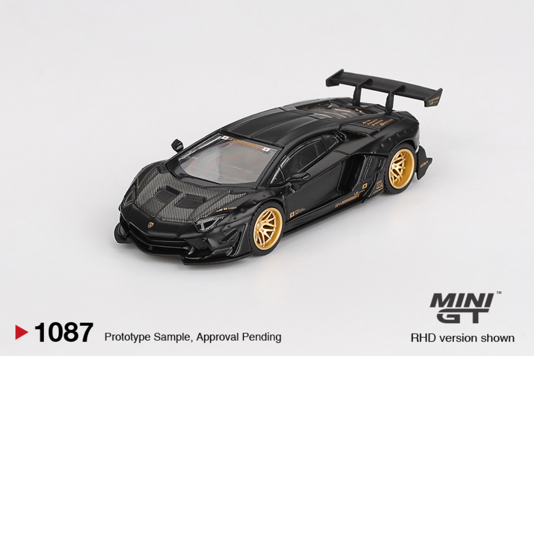MINI GT LAMBORGHINI AVENTADOR LB WORKS LIMITED EDITION MATTE BLACK 2025 # 1087