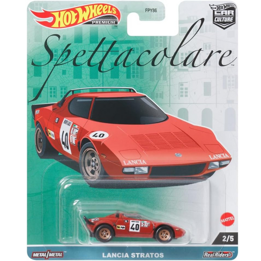 Hot Wheels Premium Lancia Stratos #40 *Che Fiagata (Italian Cars)* Car Culture series, red