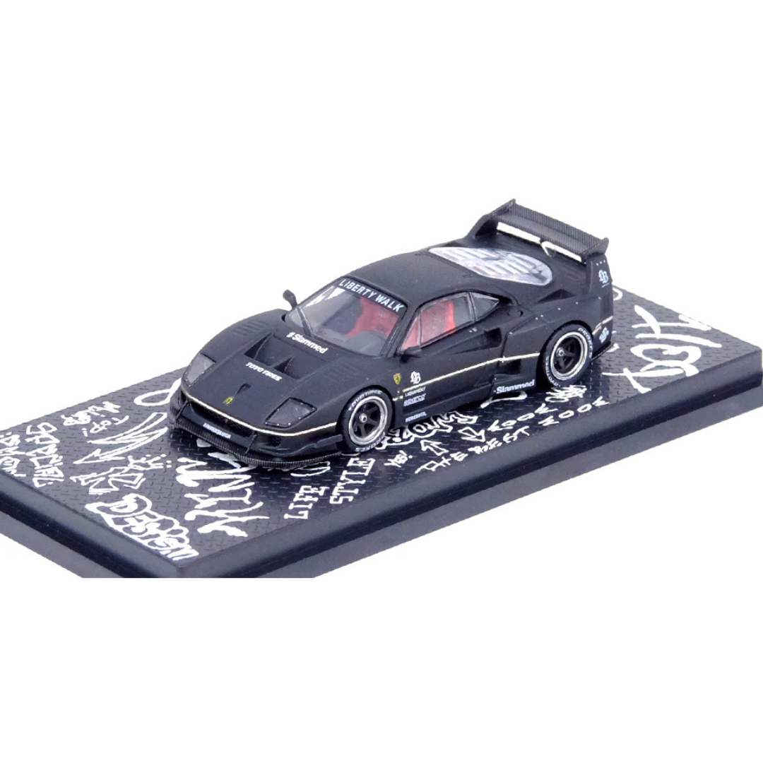 Inno64 Ferrari F40 LBWK Expo Toy Car Salon Hong Kong 2023 Negro Mate 1.64 EDICIÓN ESPECIAL