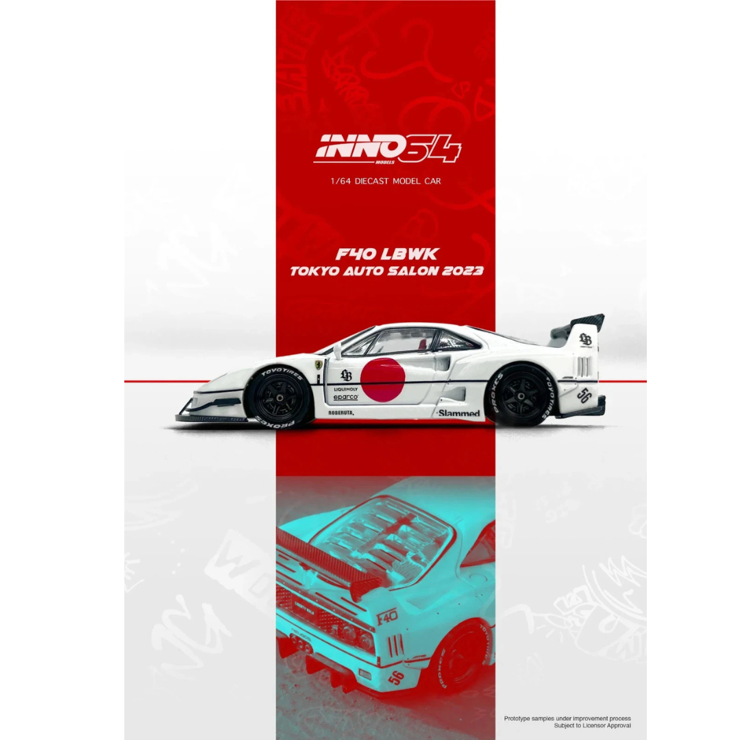 Inno64 Ferrari F40 LBWK Expo Tokyo Auto Salon 2023 Blanco