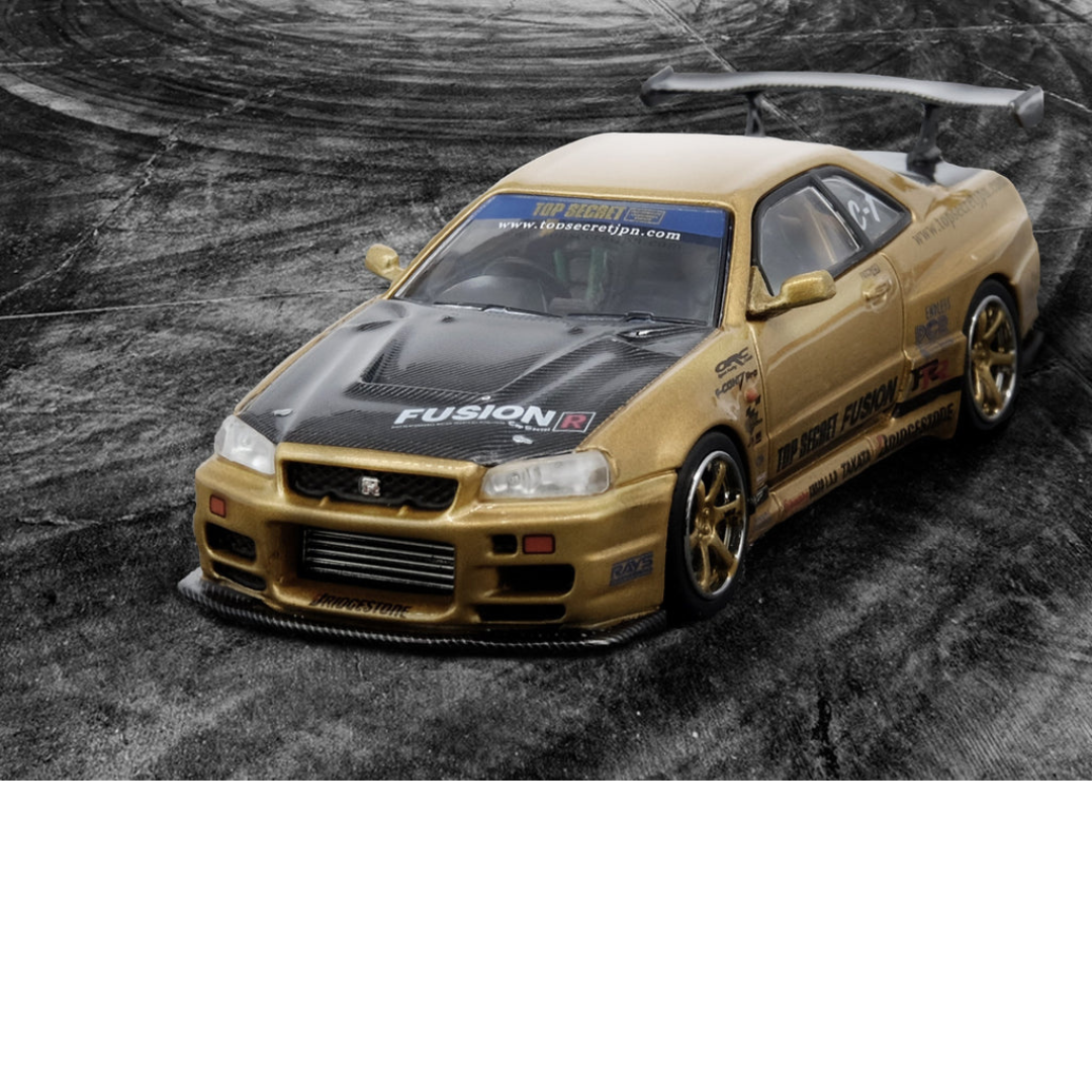 Inno64 Nissan Skyline GTR R34 Top Secret Gold 1.64