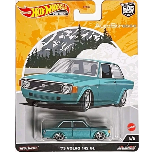 Hot Wheels Premium 1973 Volvo 142 GL AutoStrasse Verde