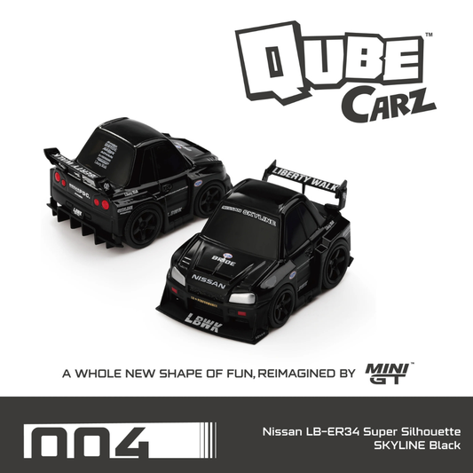 MINI GT Qube Carz Nissan GTR R34 LB Super Silhouette (Blister) # 004 QZ00401