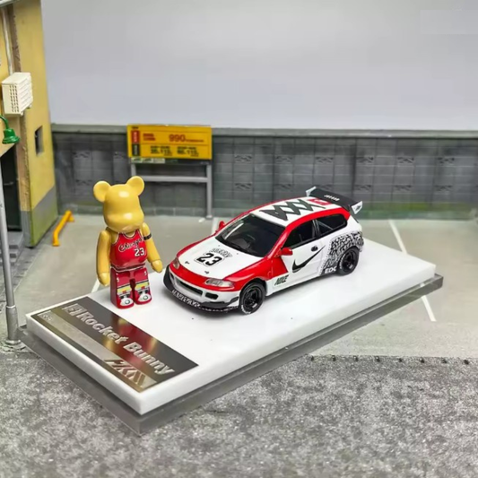 My Model Collect Honda Civic EG6 NIKE Con Figura Oso ** Pieza Especial Michael Jordan ¨Chicago¨