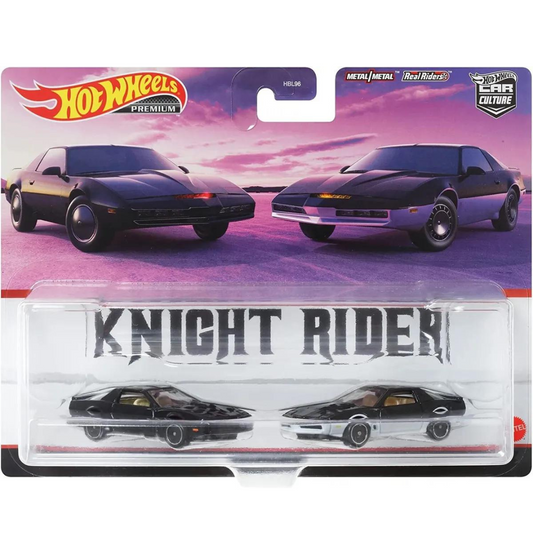 Pack 2 dúo Hot Wheels KNIGHT RIDER Premium KITT KARR Car Culure