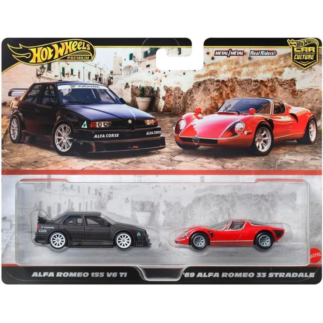 Hot Wheels Premium Pack 2 duo Alfa Romeo 155 V6 TI & 1969 Alfa Romeo 33 Stradale