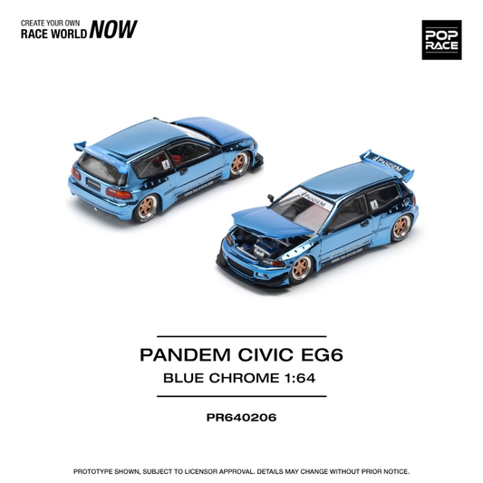 Pop Race Pandem Civic EG6 blue chrome # 206