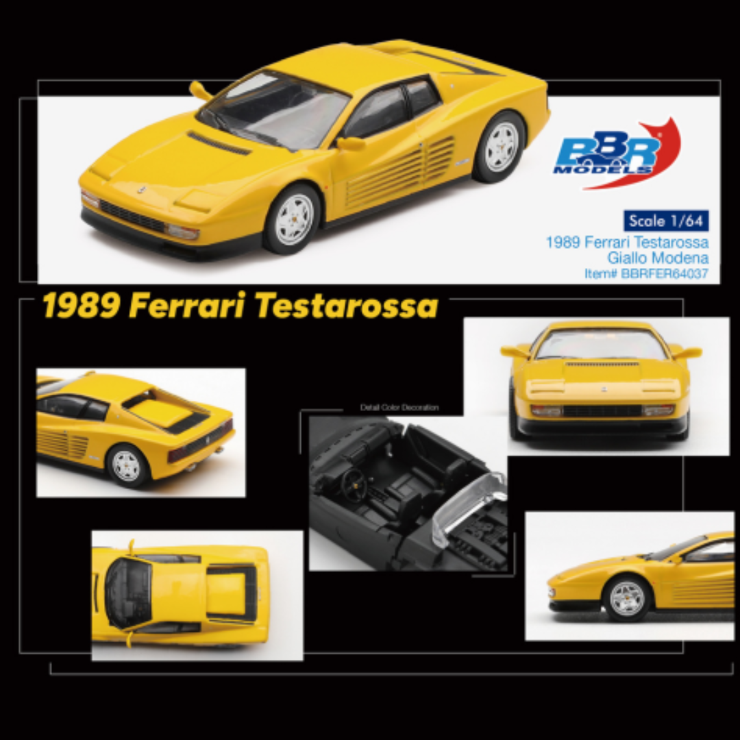 *** PREORDER *** LLEGADA APROXIMADA 4º TRIMESTRE2026*** PUEDE SUFRIR RETRASOS *** BBR 1/64 FERRARI TESTAROSSA GIALLO MODENA 1989