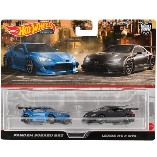 Pack dúo 2 Hot Wheels Premium  Pandem Subaru BRZ Lexus F GT3 CAR CULTURE