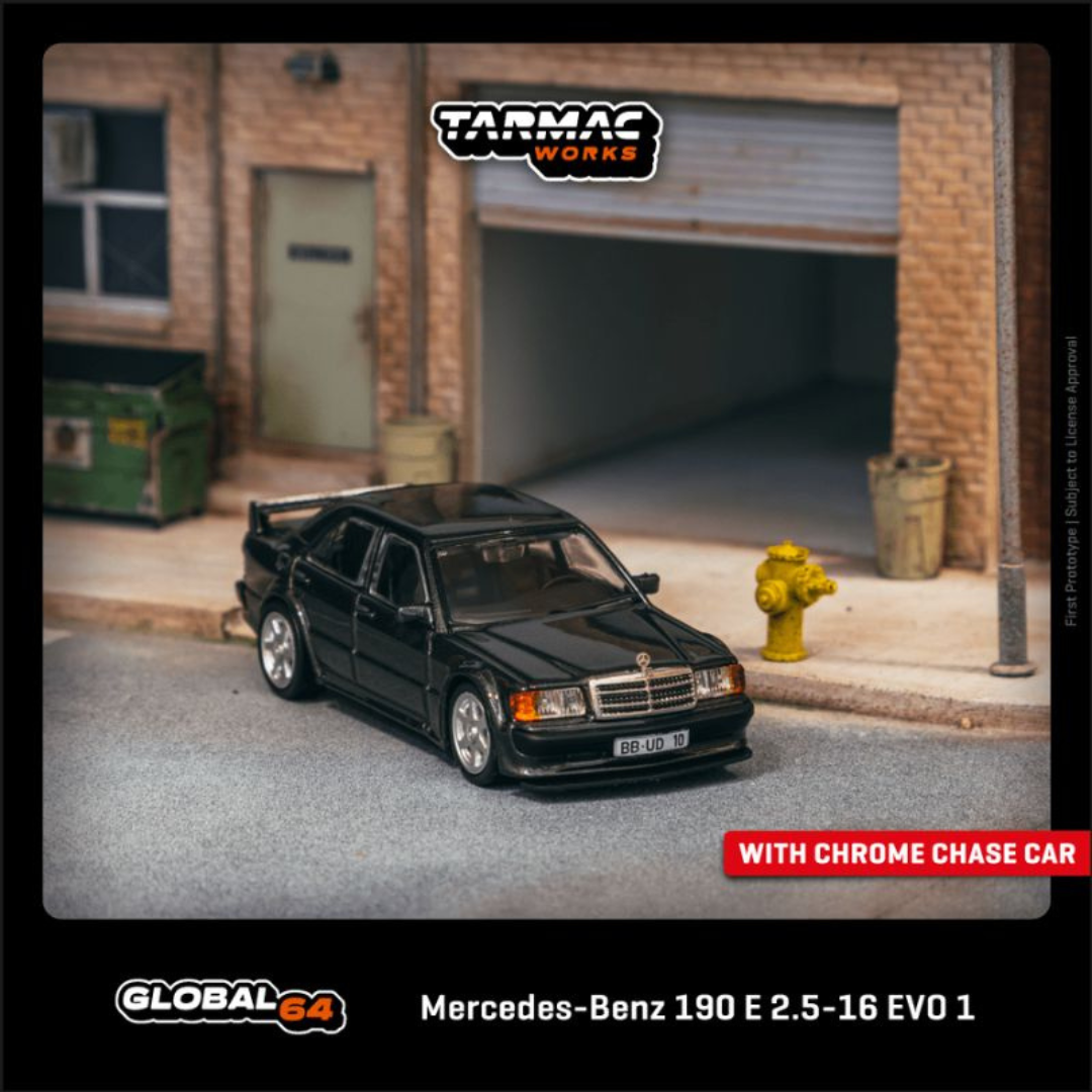 Tarmac Works 1.64  Mercedes Benz 190 E 2.5-16 EVO 1 Blue Black Metallic