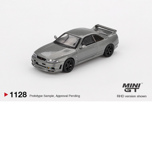 MINI GT NISSAN GTR R33 NISMO BCNR33 CRS DARK METAL GRAY 1993 # 1128