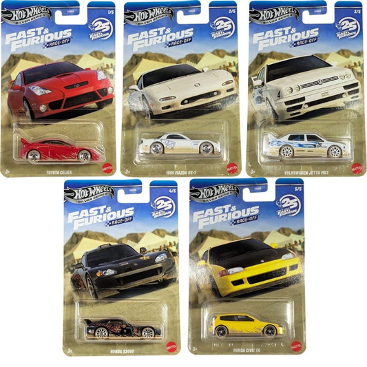 Hot Wheels Silver Series Serie Completa Fast And Furious 25º Aniversario Race Off HNR88-P