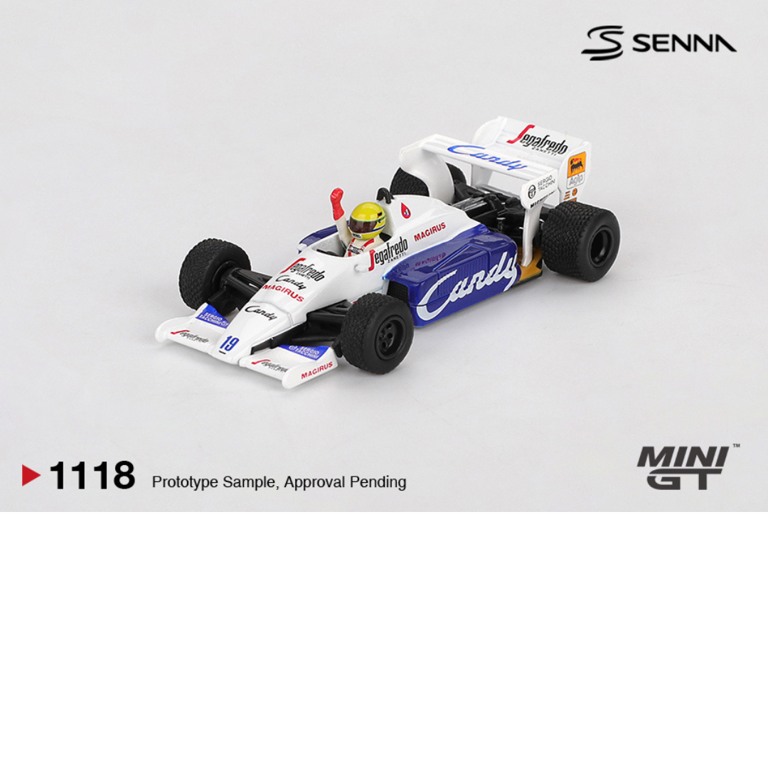 MINI GT Ayrton Senna TG184 #19 Toleman 1984 Gran Premio de Mónaco 2do lugar # 1118