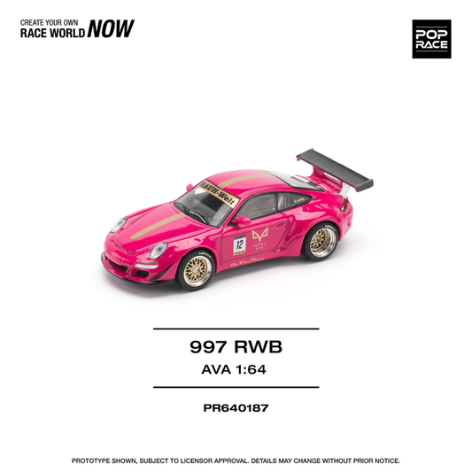 Pop Race 1/64 997 RWB  AVA Rosa # 187 PR640187