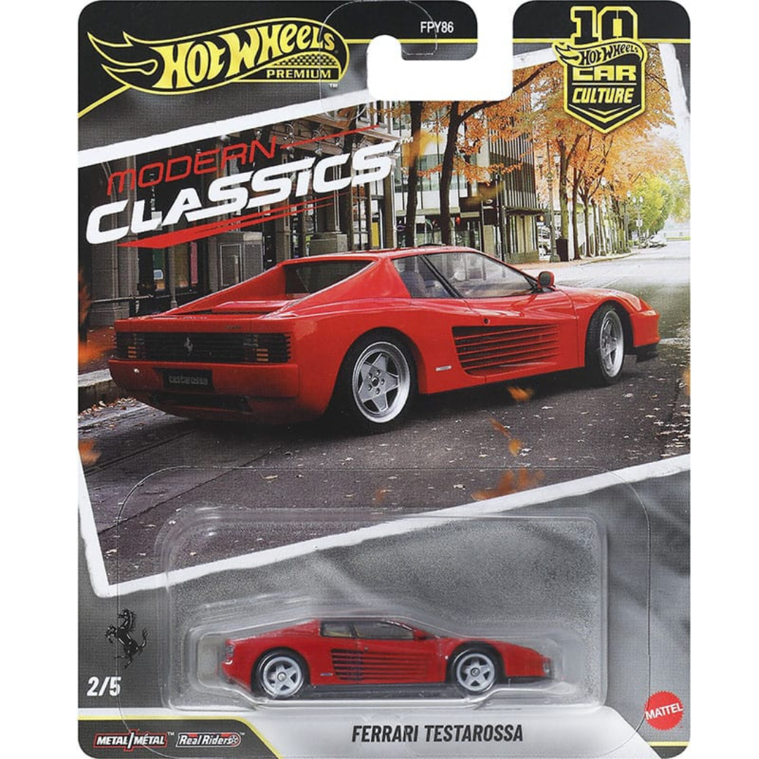 Hot Wheels Premium Ferrari Testarossa Rojo Modern Classic