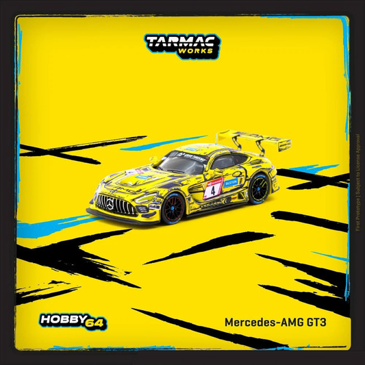 Tarmac Works 1.64  Mercedes Benz AMG GT3 #4 P.Ellis/R.Marciello/E. Mortara/L.Stolz, Nürburgring 24h 2023 Amarillo