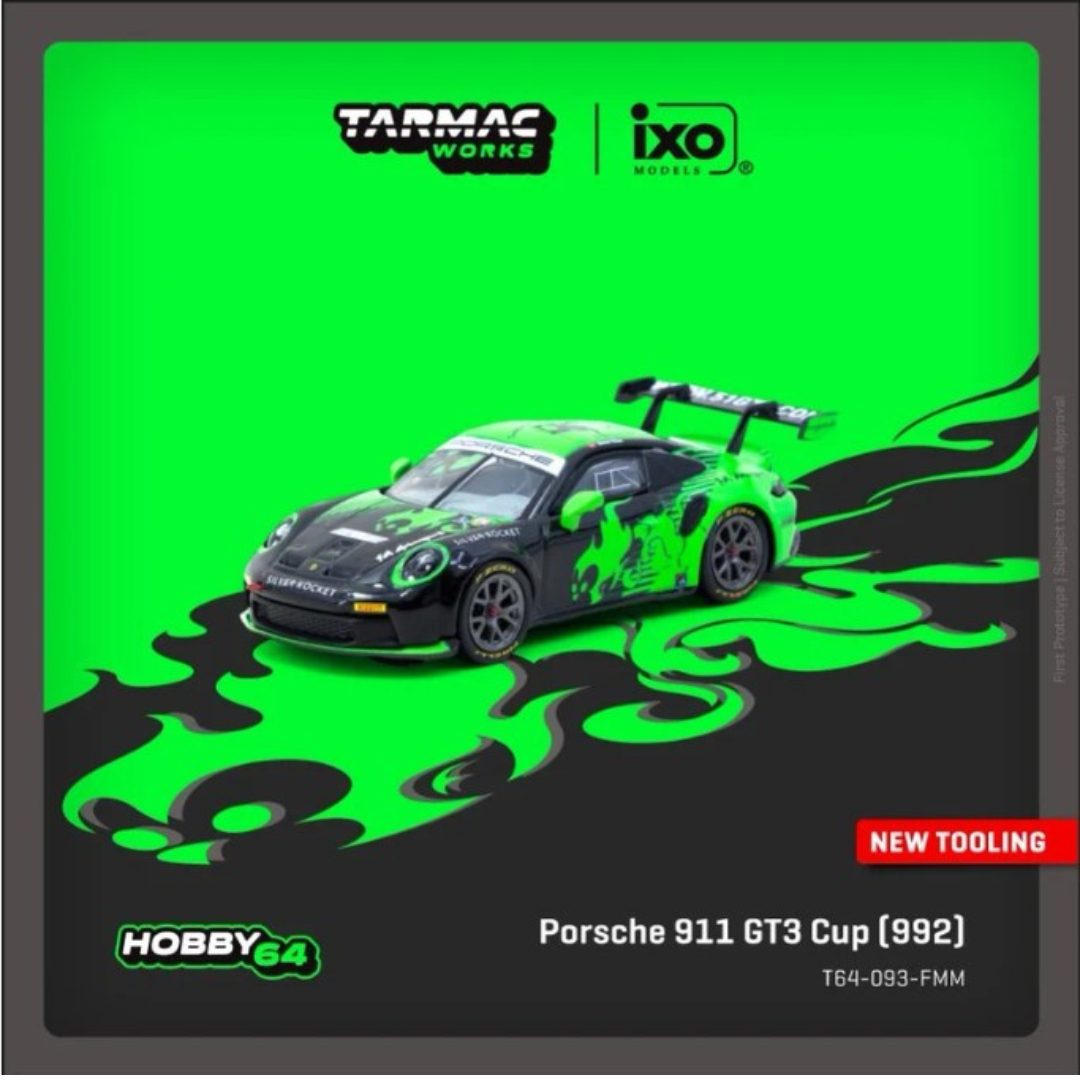 TARMAC WORKS HOBBY64 1/64- Porsche 911 GT3 Cup (992) Fire Monkey Motorsport T64-093-FMM