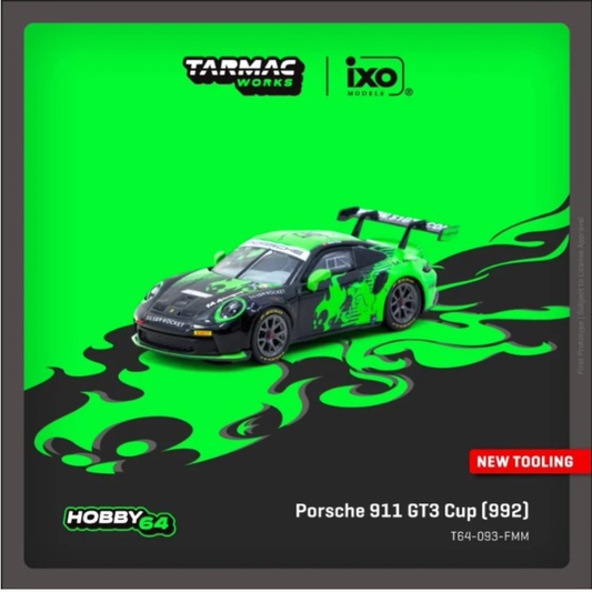 TARMAC WORKS HOBBY64 1/64- Porsche 911 GT3 Cup (992) Fire Monkey Motorsport T64-093-FMM