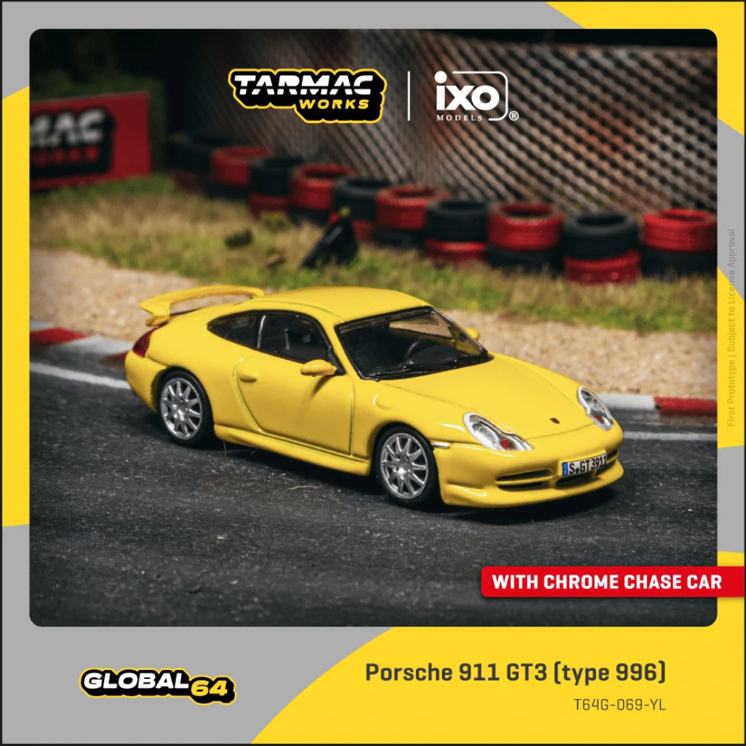 TARMAC WORKS 1.64 Porsche 911 GT3 (type 996) Yellow TC-T64G-069-YL