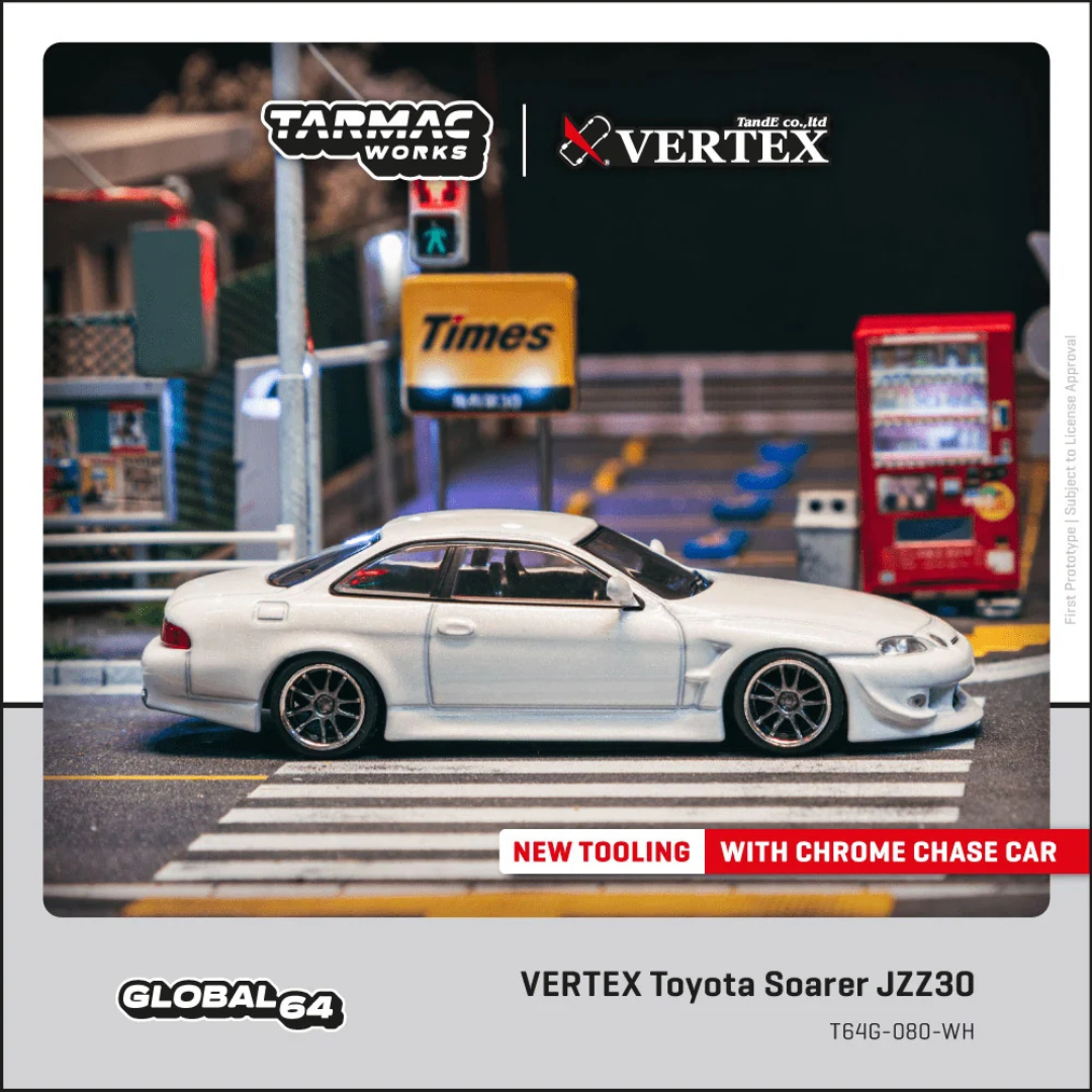 TARMAC WORKS 1.64 Vertex Toyota Soarer JZZ30 White TC-T64G-080-WH