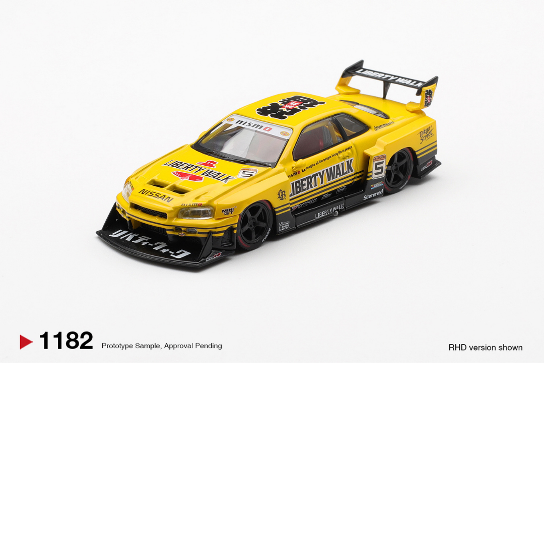 MINI GT 1:64 NISSAN GTR R34 SKYLINE SUPER SILHOUETTE SPORT YELLOW 2025 # 1182
