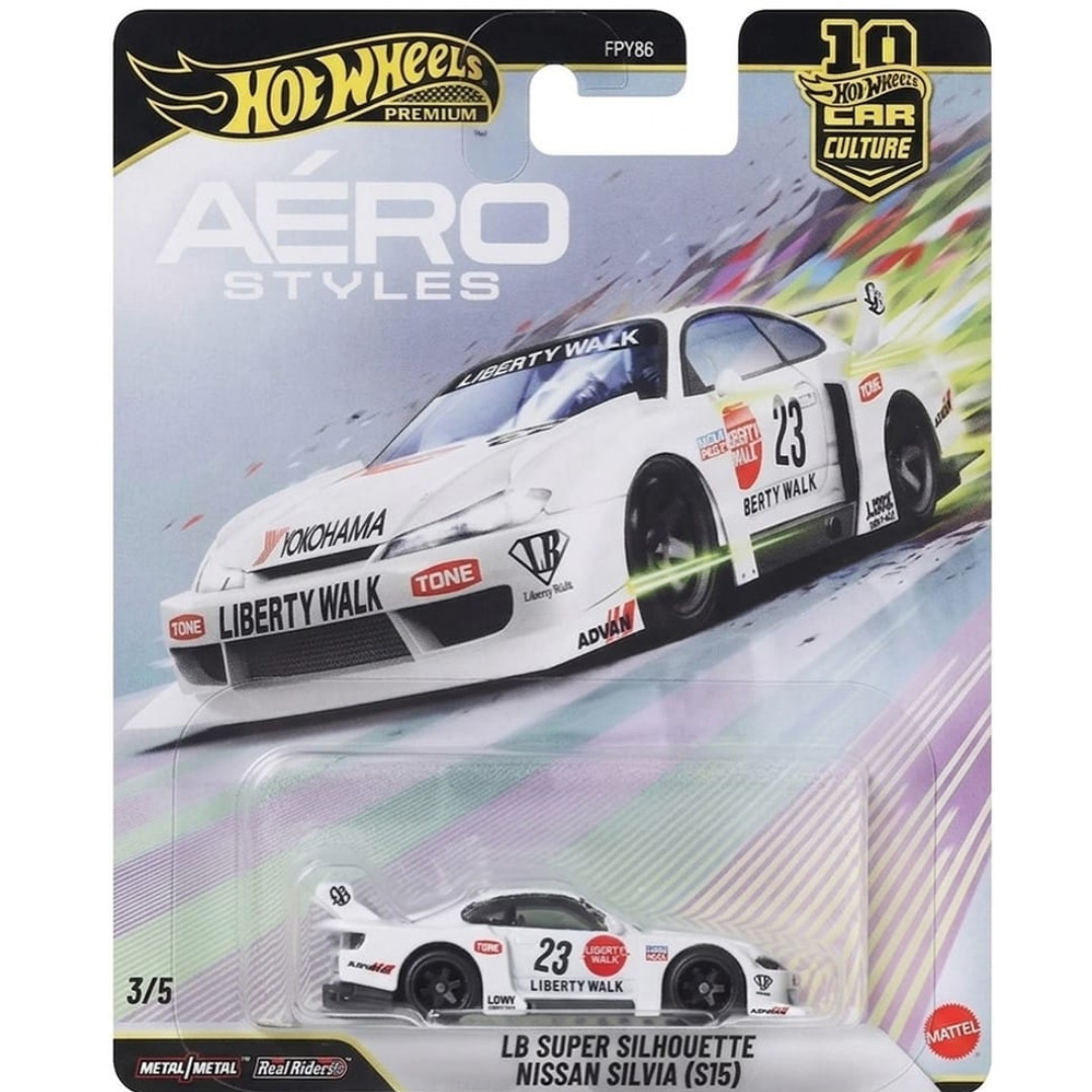 Hot Wheels Premium Nissan Silvia S15 LB Super Silhouette #23 White Aero Styles hwmvJKF34