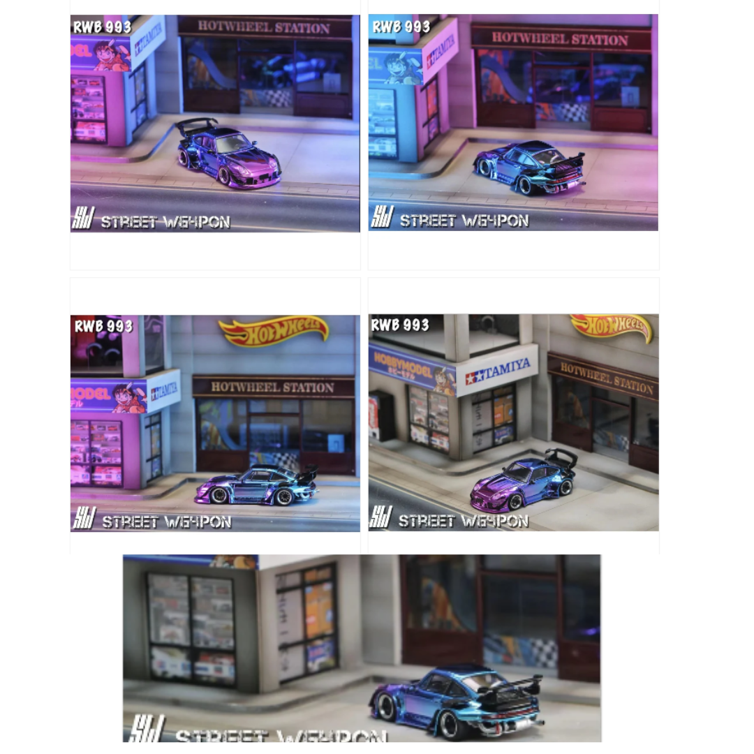 Street Weapon 1/64 Porsche RWB NEO Purple Chrome STW174