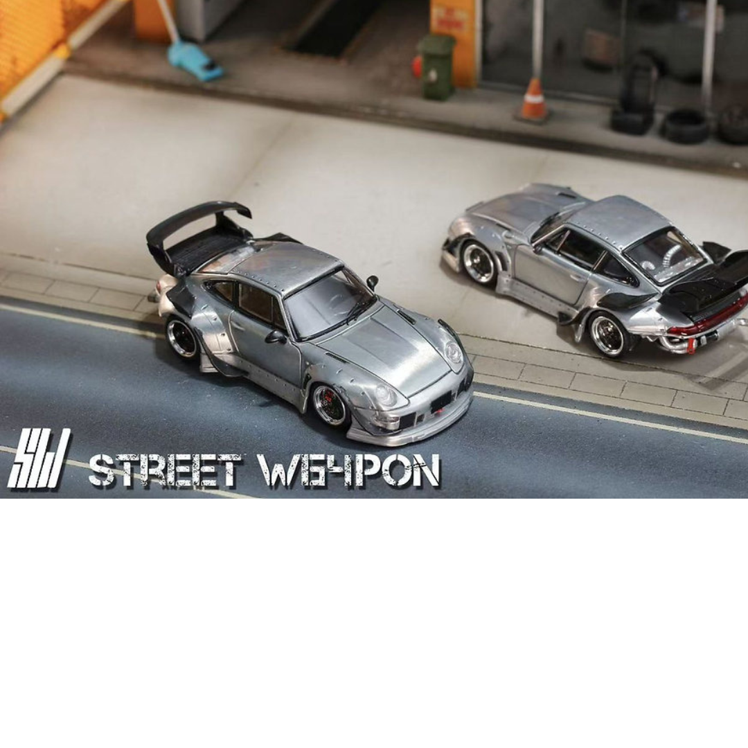 Street Weapon 1/64 RWB 993 Zamac With Low Tail Silver STW203
