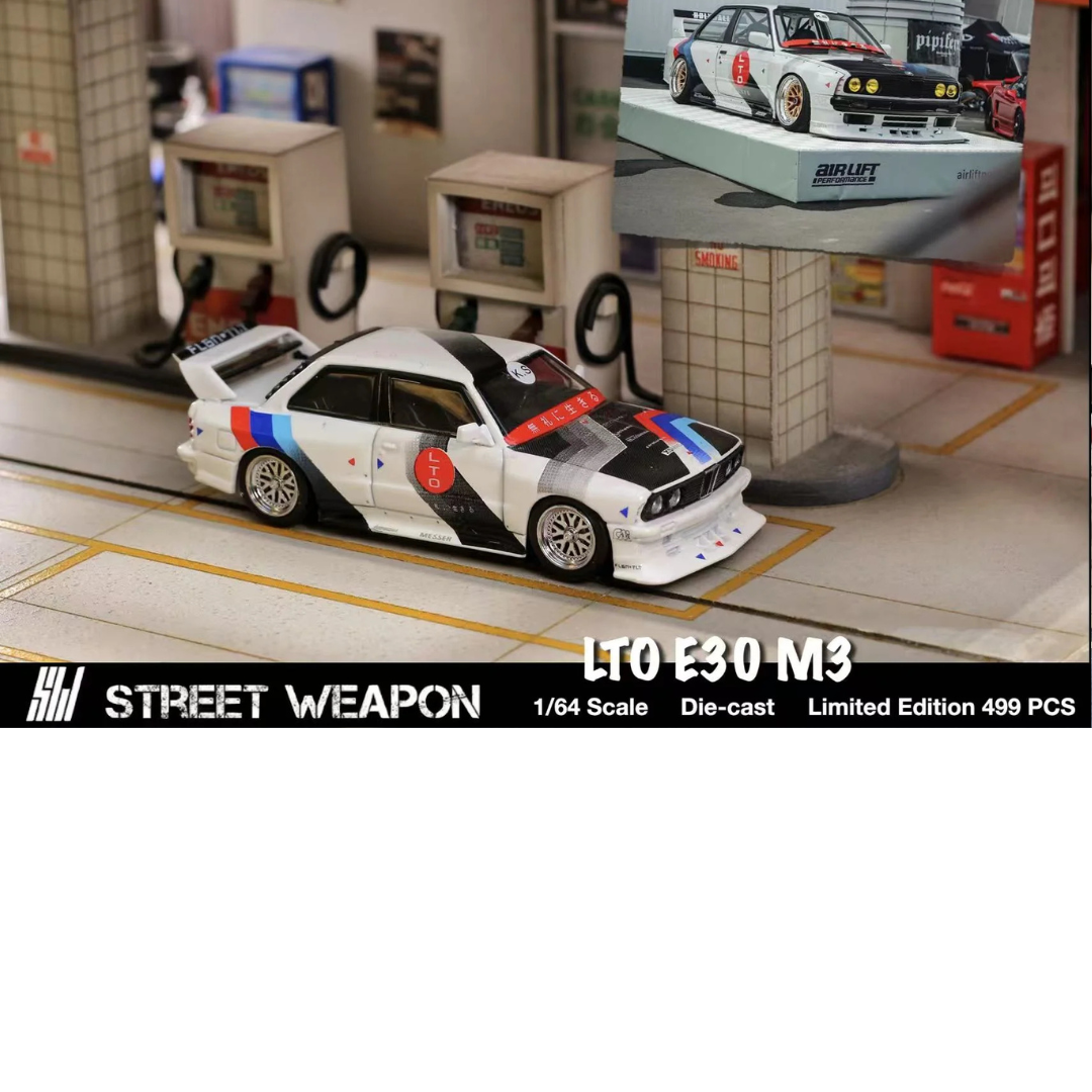 Street Weapon 1/64 BMW LTO E30 White Blue Red STW207