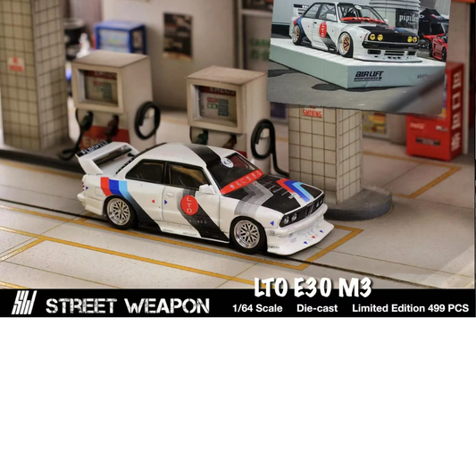 Street Weapon 1/64 BMW LTO E30 White Blue Red STW207
