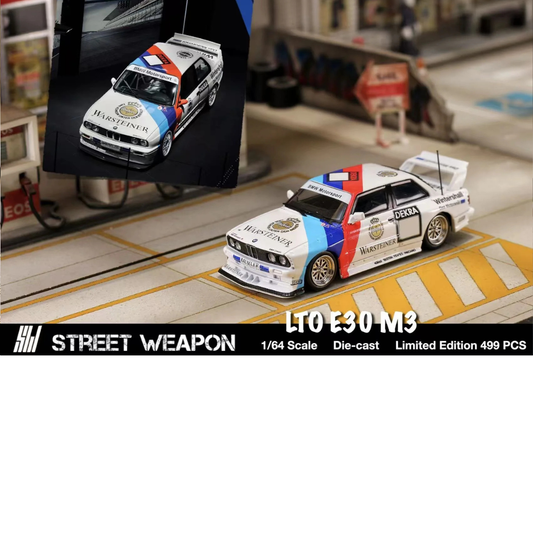 Street Weapon 1/64 BMW LTO E30 Warsteiner White Blue Red STW208