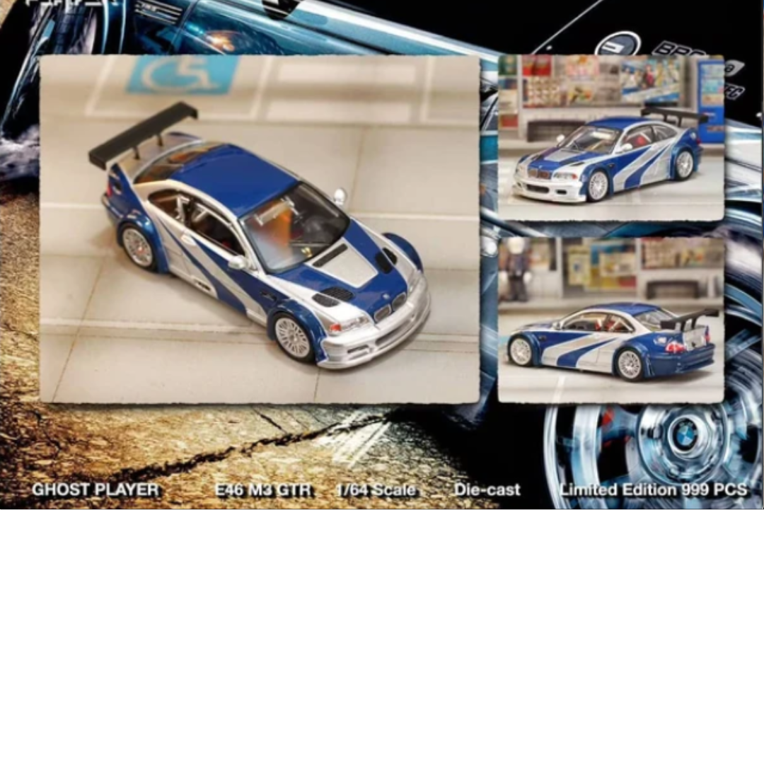 Street Weapon 1/64 BMW NFS M3 GTR Silver Blue * Need For Speed * STW212