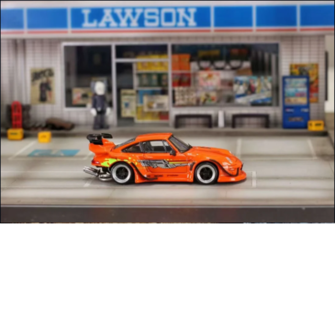 Street Weapon 1/64 Porsche RWB 993 F&F Fast And Furious Low Tail Orange STW214