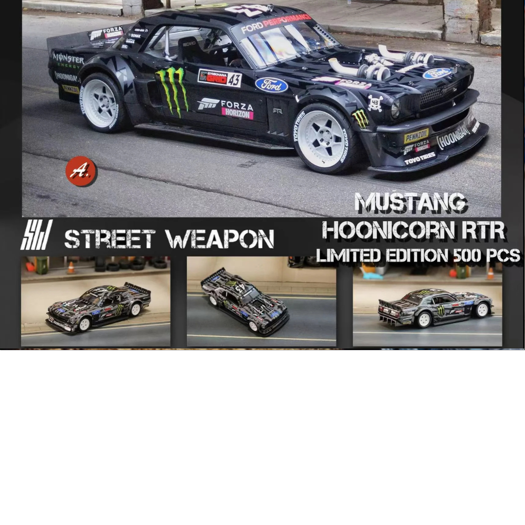 Street Weapon 1/64 Ford Mustang MONSTER black Green STW217