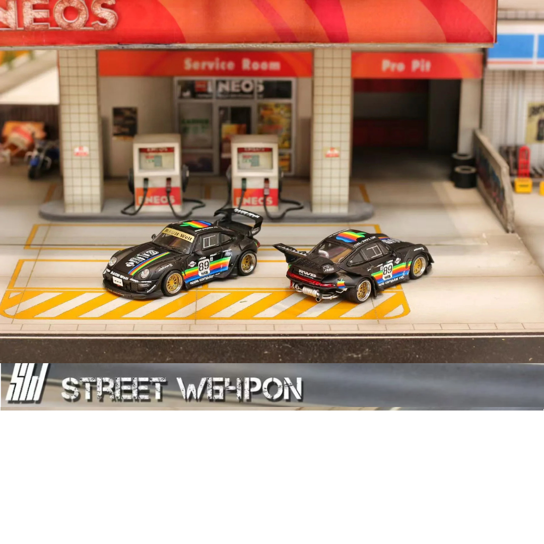 Street Weapon 1/64 Porsche 993 Apple Low Tail Black STW240