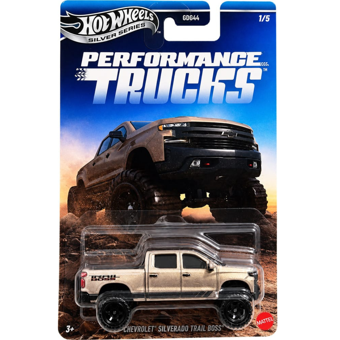 Hot Wheels Silver Series Chevrolet Silverado Trail Boss LT 2019 Performance Trucks Básicos DG44-977T
