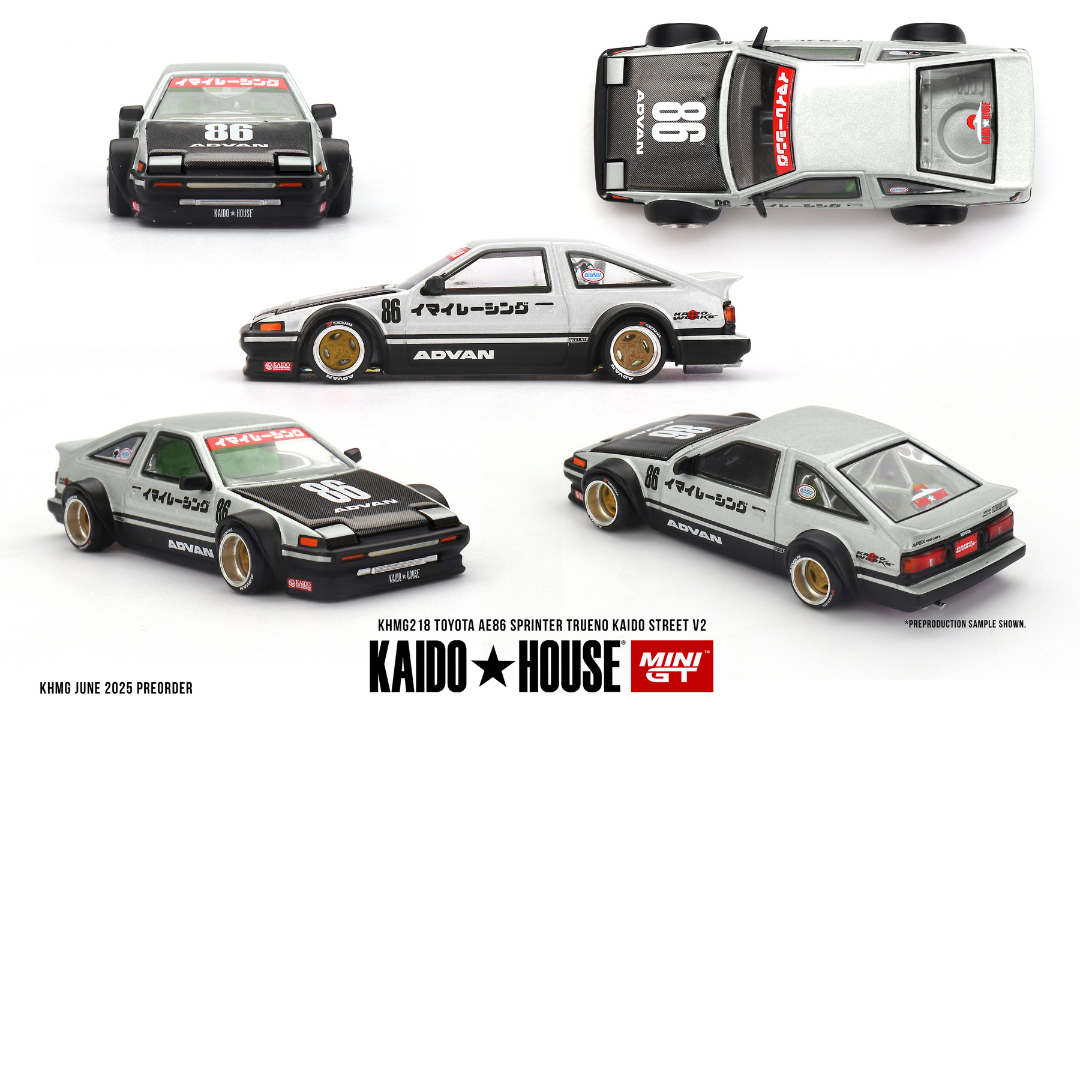 *** LLEGADA FINALES DE SEPTIEMBRE 2026 *** KAIDO HOUSE MINI GT TOYOTA AE86 SPRINTER TRUENO KAIDO STREET V2 1983 # 218