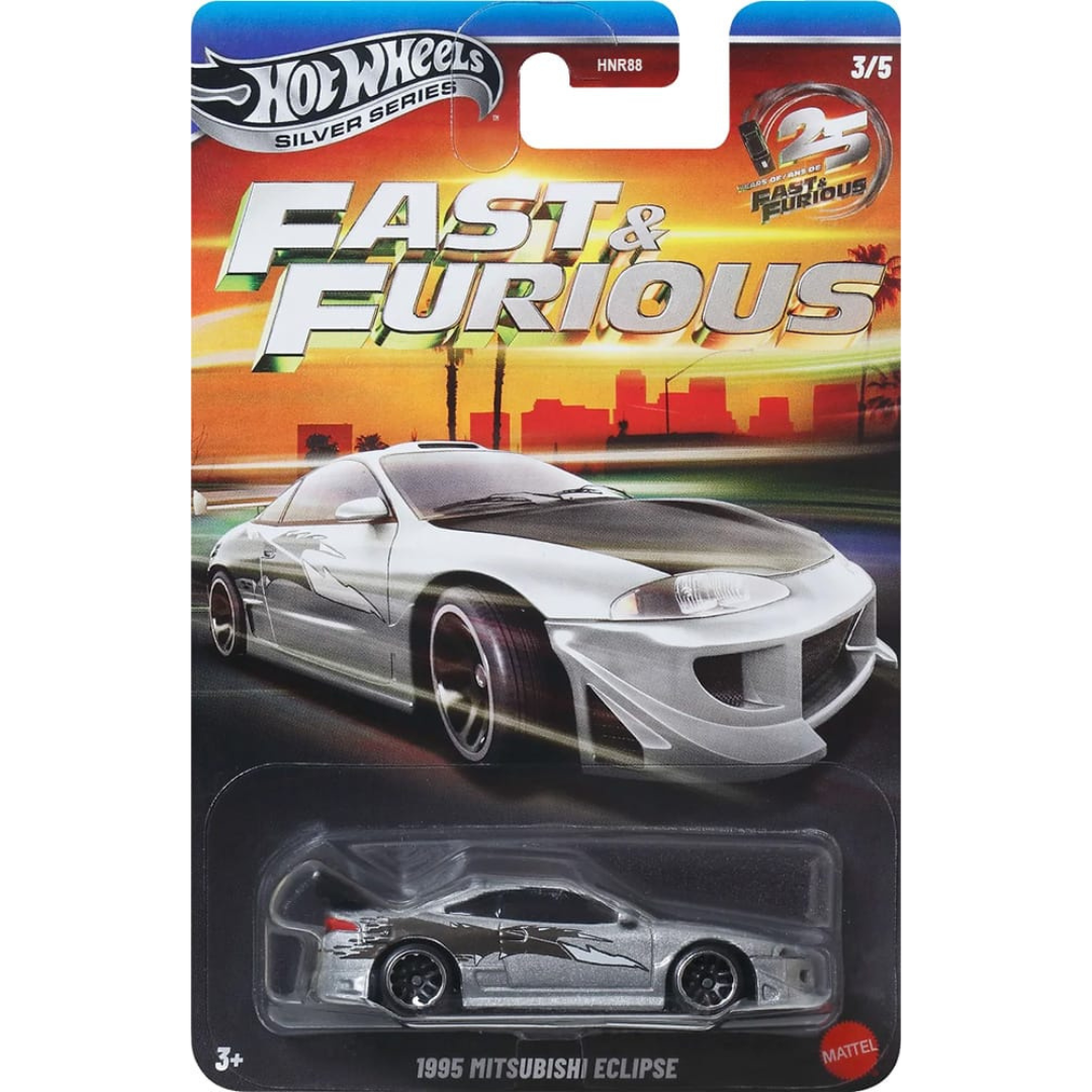 Hot Wheels 1995 Mitsubishi Eclipse Silver Series Fast and Furious 25º Aniversario 88Q
