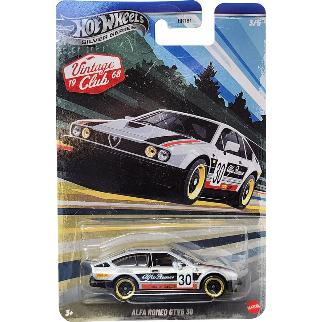 Hot Wheels Alfa Romeo GTV6 30 Silver Series Vintage Racing Grand Prix HRT81-979J