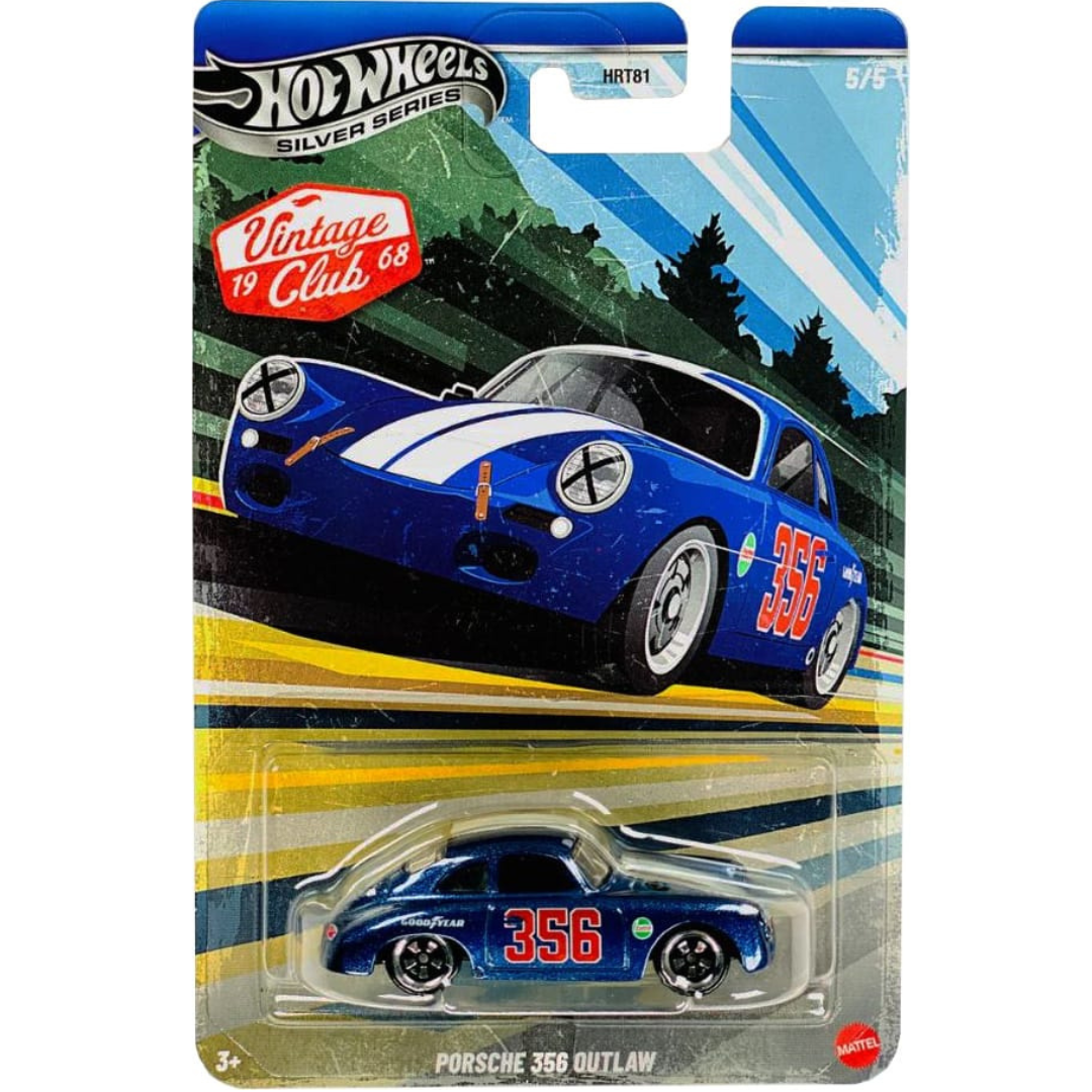 Hot Wheels Porsche 356 Outlaw Silver Series Vintage Racing Grand Prix HRT81-979J