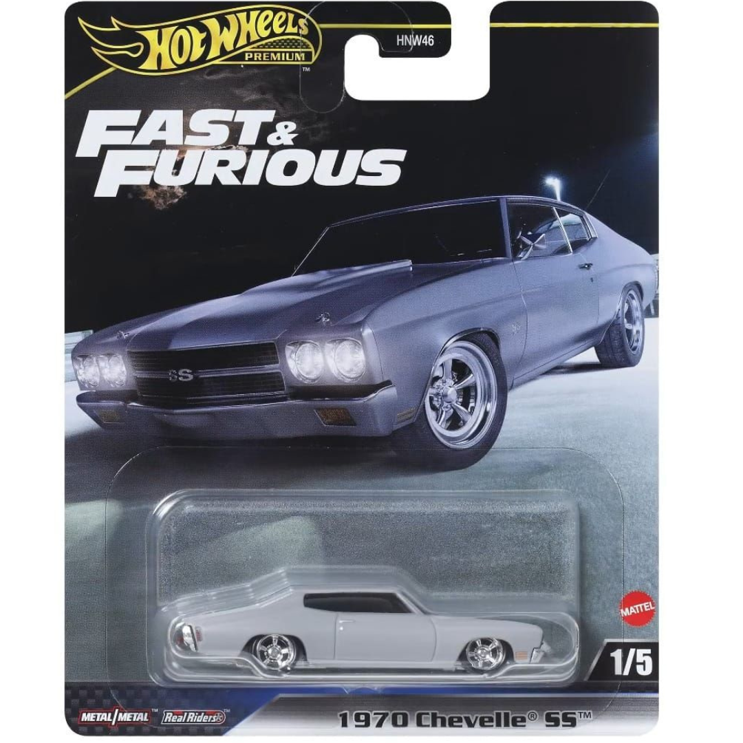 %%% Hot Wheels Premium 1970 Chevrolet Chevelle SS, grey Fast And Furious  Mattel HNW46-979J