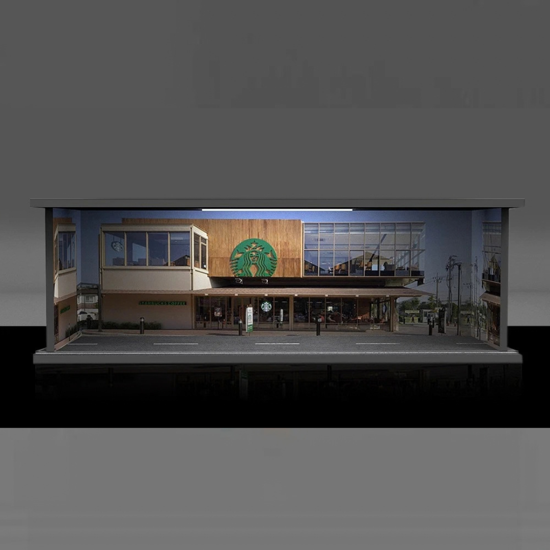 Black Box Diorama Garaje Parking Starbucks Brown Con Luz 1.64 MO914902