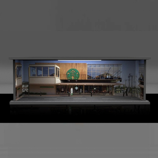 Black Box Diorama Garaje Parking Starbucks Brown Con Luz 1.64 MO914902