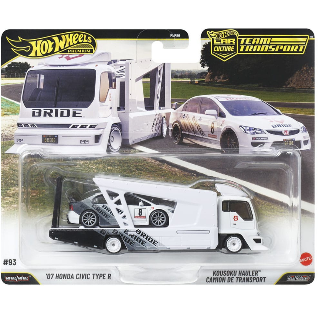 Hot Wheels Premium Team Transport Honda Civic Type-R FD2 + Kousoku hauler # 93 Ref 978L