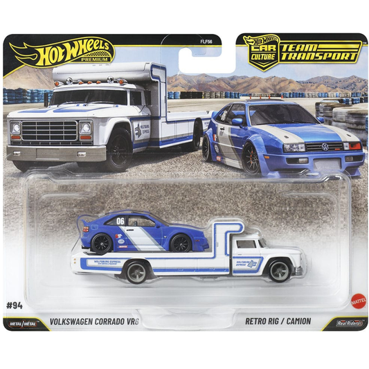 Hot Wheels Premium Team Transport Volkswagen Corrado VR6 + Retro Rig # 94 Ref 978L