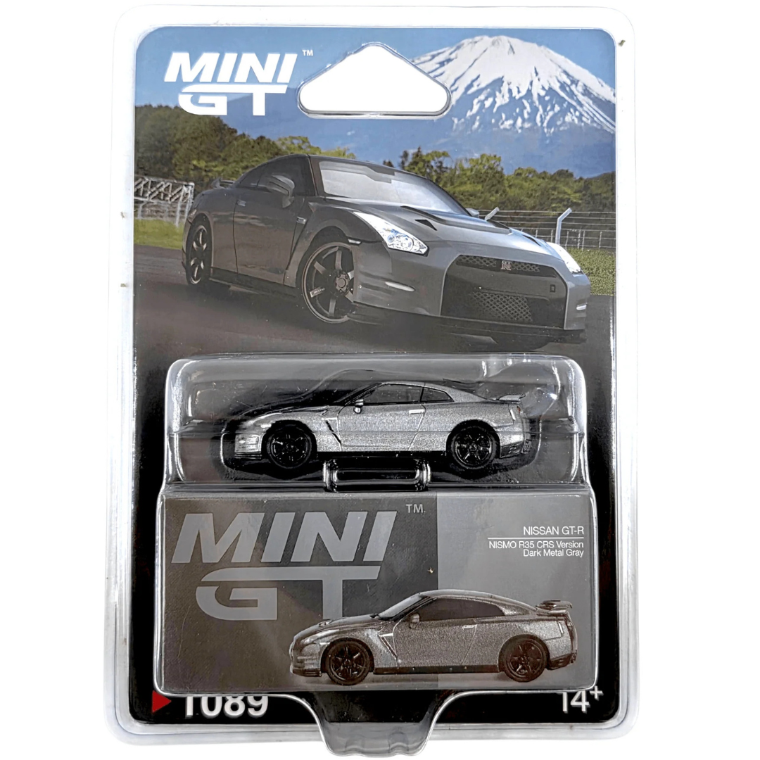 *** BLISTER *** MINI GT NISSAN GTR R35 CRS VERSION DARK METAL GRAY 2013  # 1089
