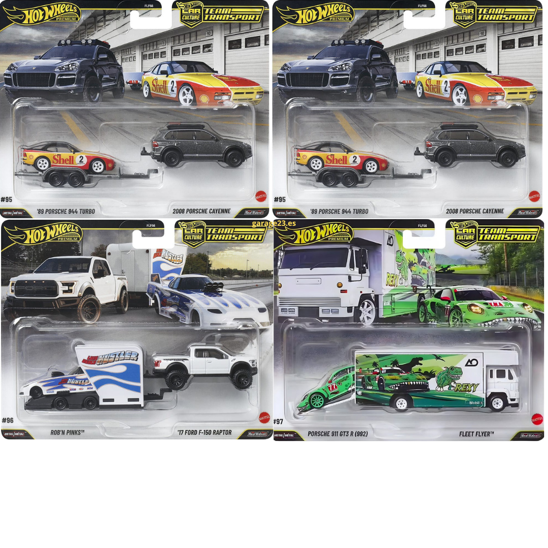 PREORDER *** LLEGADA APROXIMADA DICIEMBRE 2026 *** PUEDE SUFRIR RETRASOS**** PACK DE 4 HOT WHEELS TEAM TRANSPORT SERIE COMPLETA - REXY