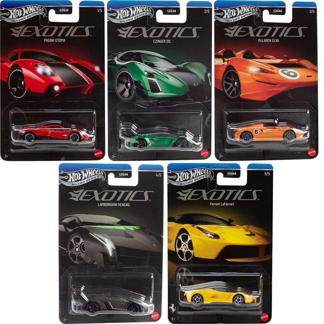 Hot Wheels Silver Series Exotics Utopía Pagani Czinger 21C McLaren Elva Lamborghini Veneno La Ferrari GDG44-977U